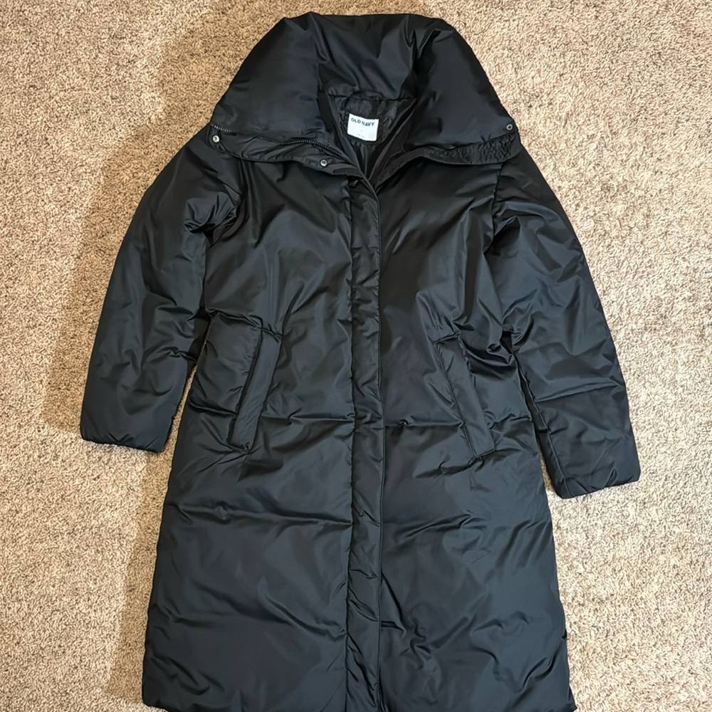 Old Navy Long Black Duvet puffer jacket/parka, V/304787